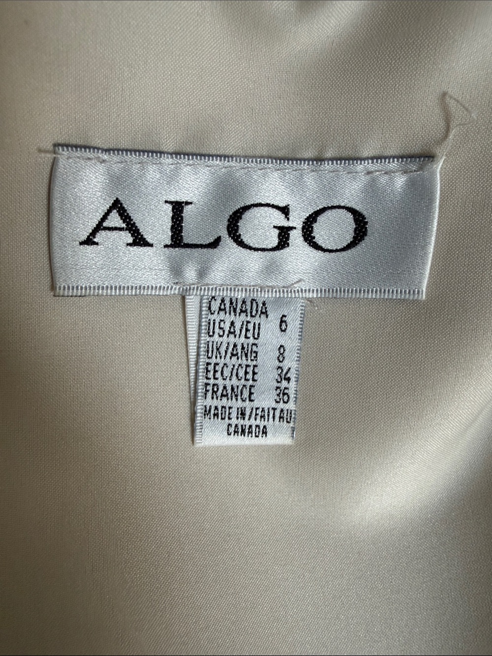 Algo Canada Champagne Satin Trim Dress & Matching Blazer Bolero Jacket Set SIZE6 - Picture 14 of 17